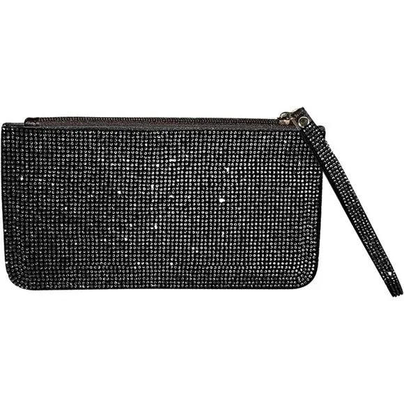 ❤️Crystal Zipper Change Purse Rhinestone Wallet Double-sided crystal diamond Zip - Picture 1 of 8